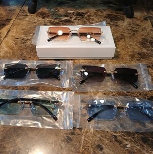 New Stylish Men's Sunglasses Set - Black, Brown, Blue, Green
